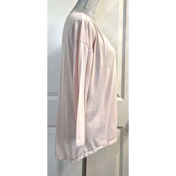 J Crew Modal Blend Tunic Top Blouse Sz Medium Scoop Neck Long Sleeve Pink - Picture 4 of 7